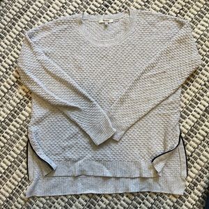 Madewell waffle sweater with side zips